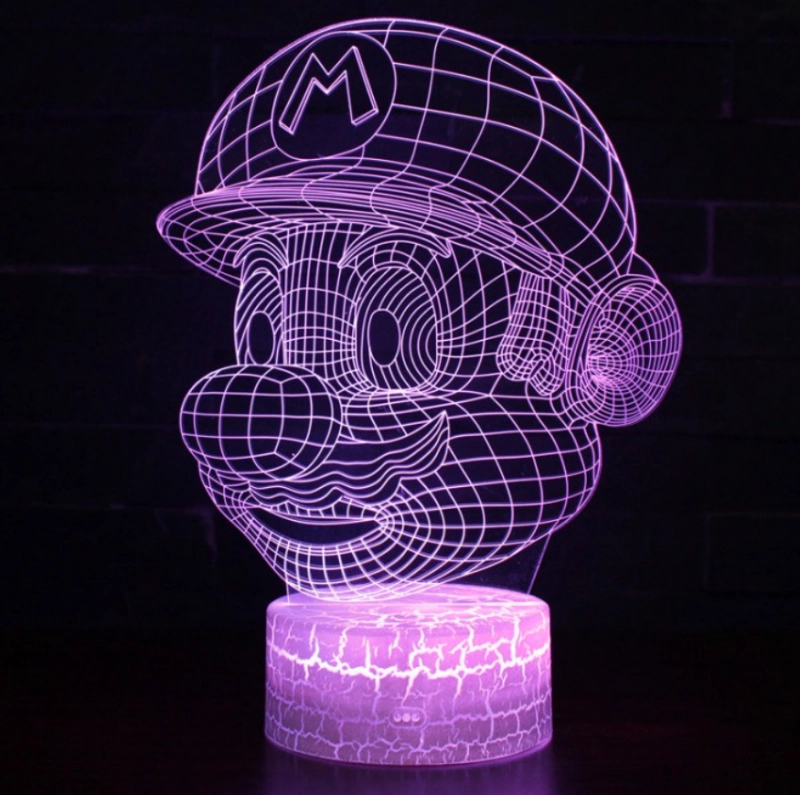 Lampe 3D Mario Tête